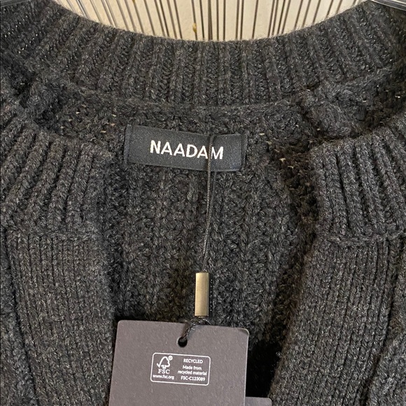 NAADAM V Neck Charcoal Grey Wool & Cashmere Sweater NWT Size XL - Picture 2 of 8